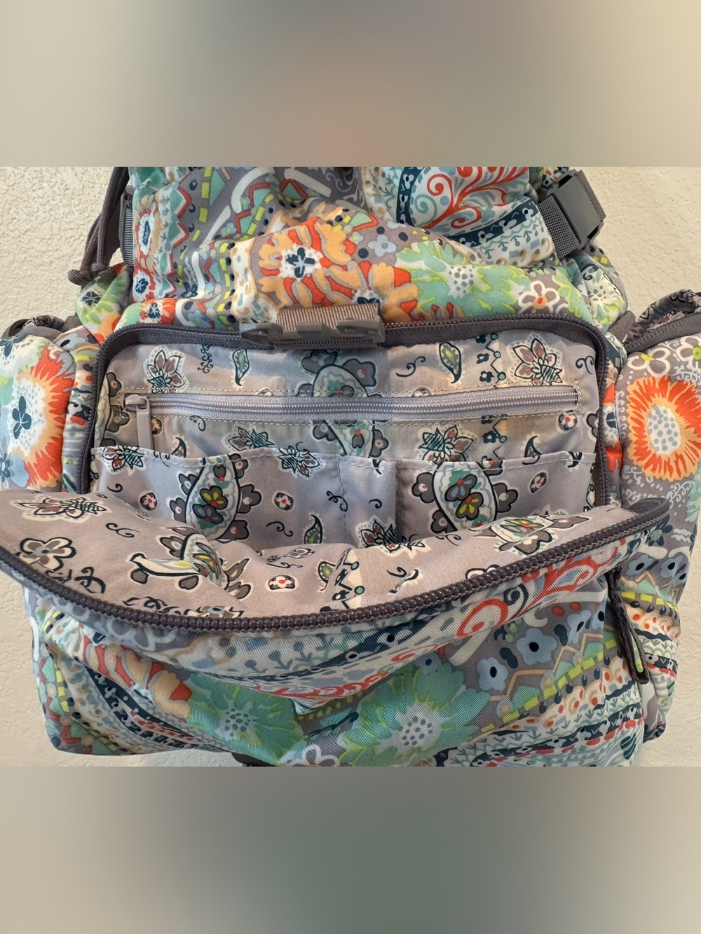 Vera Bradley Utility Backpack Citrus Paisley Print - Picture 9 of 11